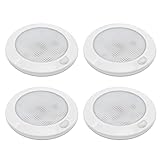 Dream lighting 4er Set 12v LED Lampe Dimmbar Wohnmobil Wohnwagen Boot Innen Deckenlampe Flach mit Memory-Funktion IP44 7,6CM Warmw