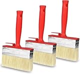 Pinselset,Pinsel,Malerpinsel,Flächenstreicher, für LöSemittelhaltige Lacke, Holzöl,Lasuren, 3 Stück,120mmx30mm,R