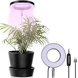 Pflanzenlampe Led Vollspektrum, 147 CM Höhenverstellbare Grow Lampe mit 70 LEDs, Pflanzenlicht 10 Dimmbaren Helligkeitsstufen, Grow Light Zeitschaltuhr 3/9/12 Stunden für Indoor Pflanzen(Schwarz)