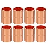 PATIKIL 15mm ID Kupplungsarmaturen aus Kupfer, 8 Stück Gerollte Rohrstopfen Gerade Rohrarmatur Schweißverbindung für HVAC Klimaanlage Sanitär Kälteanlag
