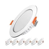 Tofisr LED Einbaustrahler Flach 230V Inkl. 6 x 5W Einbauleuchten Slim Deckenstrahler IP20 Downlights Neutralweiß 4500K LED Spots S