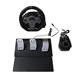 Echtes Force Feedback Lenkrad, PC Lenkrad mit Pedalen und Schalthebeln, Dynamisches LED Feedback, 270 Grad Rennen für PC, mit S