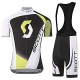 SIKLIN Rennrad Trikot Kurzarm Herren Set, Fahrradbekleidung Herren mit 5D-Gelpolster, Fahrradtrikot mit 5 Taschen S