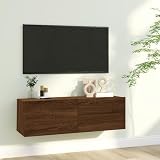 BaraSh TV-Wandschrank Braun Eiche 100x30x30 cm Holzwerkstoff Wohnwand Wohnzimmer TV Schrank Schrankwand Wohnzimmer TV Lowboard HäNg
