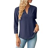 Damen Winter, lässiges, bequemes, langärmliges T-Shirt-Oberteil mit V-Ausschnitt Knöpfen Leg Sleeve T Shirt Damen Kurzarm V Ausschnitt Sport Shirts Für Damen Lang