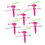 WOONEKY 6 Stück Zahnhubschrauber Kinderflugzeuge Spielzeug Fliegender Scheibenwerfer UFO Fliegende Untertasse Kinderspielset Fliegender Hubschrauber Spielzeug Fliegendes Flugzeug