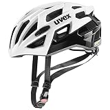 uvex race 7 - sicherer Performance-Helm für Damen und Herren - individuelle Größenanpassung - extra Aufprall-Schutz - white black -55-61