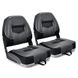 GOPLUS 2er Set Bootssitz, Bootsstuhl mit Klappbarer Rückenlehne, Hochelastischer Schaumstoff, PVC, PP, Wetterfest, Langlebig und Wasserdicht, UV- Beständig, Anglerstuhl für Yachten & B