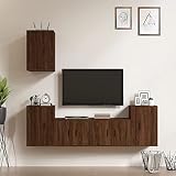ShGaxin 5-TLG. TV-Schrank-Set Braun Eichen-Optik Holzwerkstoff, Wohnzimmer Möbel, Sideboard Wohnzimmer, Fernsehschrank, Tv Kommode, Tv Lowboard, Tv Möbel, Wohnwand - 3188573