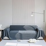 HNTYSM Chenille-Überwürfe für große Sofas, kariert, für vier Jahreszeiten, Sofabezug, 4-Sitzer, verschiedene Größen, Sofaschutz, Wohnzimmer, Dekoration, Sofa-Überwurf, Decke (180 x 340 cm, Dunkelgrau)