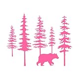 Wandaufkleber fürs Kinderzimmer, Kiefernbaum mit Bär, Wandbild, Vinyl-Aufkleber, Kinderzimmer, Baumkunst, Natur, Heimdeko, skandinavisch, extragroß – 82 x 82