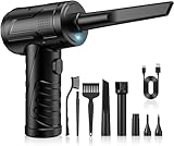 Elektrische Staubgebläse Druckluftspray für PC Reinigungsset, 110000 U/min Compressed Air, 3-Gang Air Duster Luftdruckspray mit 7600mah Akku, Tastatur Reinigung für PC, Elektronik, Sofa,