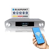 Blaupunkt KRD 30, Bluetooth Küchenradio mit DAB+, UKW PLL, Multidisplay, Senderspeicher, Unterbau Digitalradio mit Uhr, LED Licht, 2 Back Timer, Werkstatt Unterschrank Radio, Silb