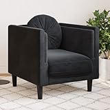 Willood Sessel mit Kissen Couch für Wohnzimmer,Wohnzimmersofa Wohnzimmermöbel Schwarz S