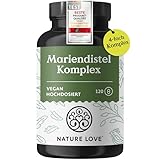NATURE LOVE® Mariendistel, Artischockenextrakt, Löwenzahn & Desmodium 4-fach Komplex - 120 vegane Kapseln - Hochdosiert mit 80% Silymarin - Laborgerprüft, hochdosiert, in Deutschland p