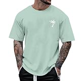Oversized Tshirt Herren Mode Lose Rundhals Kurzarm Sommer Mode T-Shirt mit Los Angeles Grafik Kreativen Buchstaben Vintage Drucken 2024 Männer Sportshirts Lang Tops S