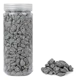 HEKU großformatige Deko-Steine (9-13mm) in grau, ca. 750g I Vielseitig Einsetzbar I Praktisch Verpackt I Ideal für Dekoration und Bastelprojek