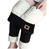EMATOP Thermo Leggings Damen Winter Gefüttert Jogginghose Sport Baumwolle Thermoleggins Warme Fleece Sweatpants High Waist Elastische Freizeithose mit Neuartige Muster Strumphosen Yog