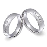 Trauringe Partnerringe Eheringe - inkl. WUNSCHGRAVUR - Edelstahl Zirkonia 50-64 2HDac - mit AMAZON KONFIGURATOR direkt online gestalten !