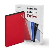 Storite 2,5 Zoll Ultra Slim tragbare Externe Festplatte USB 2.0 mit 100 GB Speichererweiterung HDD Backup-Speicher Schnelle Datenübertragung Festplatte kompatibel mit MAC/Laptop/Desktop (Rot)