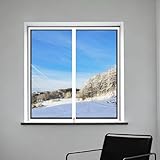 Reißverschluss Fenster Isolierfolie 95 x 265 cm mit Selbstklebend Selbstklebend Thermofolie Gegen Kälte für Balkontür Terrassentürv, Weiß