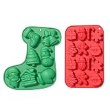 Weihnachten Schokoladenformen Silikon, Silikonform Schokolades, Chocolate Mold, Lebkuchen Schneemann Schneeflocke Weihnachtsmann Süßigkeitsform Schoko Silik