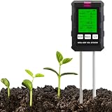 Bodenmessgerät 6-in-1 Bodentest Messgerät - Multifunktionaler Bodentester für Fruchtbarkeit, Temperatur, Licht, pH-Wert, Bodenfeuchtigkeit und Umgebungsfeuchtigkeit - Genaues Garteng