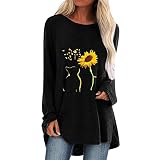 NNGOTD Damen Kapuzenpullover mit Katze Ohren Hoodie Sweatshirt Pullover Oberteile Cat Druck Langarmshirt Gothic Tops B