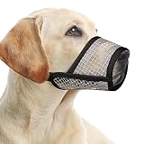 Mayerzon Maulkorb für Hunde, weicher Netz-Maulkorb für große und mittelgroße Hunde, Labrador, Golden Retriever, Dobermann, atmungsaktiver Hunde-Mundschutz zum Beißen, Kauen, Pflegen, ermög