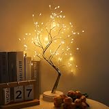 AGOTD LED Baum Lichter, 108 LED Lichterbaum, Baum Licht Warmweiß Verstellbare Äste, Led Baum USB/Batteriebetrieben, Dekobaum Belichtet Baumbeleuchtung Innen Dek