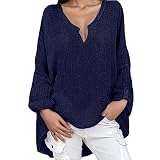 Langarmshirt Damen - T-Shirt Basic Longshirt Elegant V-Ausschnitt Knopfleiste Bluse gerippt, Oben, langärmelig überschnittene Schultern atmungsaktives & leichtes Reitshirt vielen Farben & Größ
