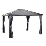 DIGIPLASTICS Ezooza Pavillon aus Aluminium und Abdeckung aus widerstandsfähigem Polycarbonat Verona, 10 x 14 Zoll, 298 x 423 x 261