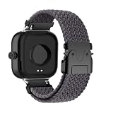 Weich Nylon Armband für Xiaomi Mi Band 9 Pro Ersatzarmband, Verstellbarer Metallschnalle Elastisch Geflochtene Atmungsaktiv Sport Uhrenarmband Kompatibel mit Xiaomi Mi Band 9 Pro Armband (5,M)