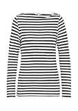 s.Oliver Geringeltes Langarmshirt aus Flammgarn mit U-Boot-Ausschnitt Navy 40