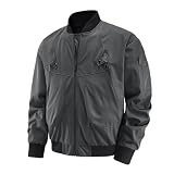 Einfarbige, große Outdoor- und Winterjacke für Männer mit Mehreren Taschen und Revers, Baseballjacke für den Fluganzug der Luftwaffe Mantel Der Ringe (Grey-A, XXXL)