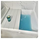 Badabdeckung Falten Badewannenabdeckung Badewannenbretter, PVC Plastik Staubdichte Platte Badewannenbretter, Isolierungsabdeckung für Spa, Bad & Dusche, 0,6cm Dicke(70x170x0.6cm)