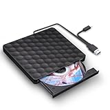 XIAOXIN External CD DVD Drive with USB 3.0 DVD for Laptop PC Computer Portable External DVD Drive CD-ROM Burner External with Low Noise for Windows 11/10/7/8/X