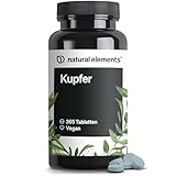 Kupfer – 365 vegane Tabletten – 2mg Kupfer pro Tagesdosis – geschmacksneutral, hochdosiert, ohne unnötige Zusätze – in Deutschland produziert & laborgeprü