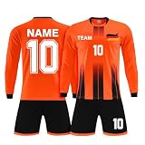 Benutzerdefiniert Trikot 24/25 Trikot für Kinder Personalisiert Trikot mit Namen Nummer Team und Logo Trainingsanzug Langarm T-Shirts, Shorts, Socke, Sommer Fussball Jersey für Jungen/H