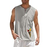 Tang Tops Mann Strand Hawaii Unterhemden Mehrfarbig Basic Unterhemd Muscle Muskelshirt Bequeme Sportshirt Regular Fit Streetwear Passform Laufshirt Outdoor S