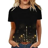 Damen V-Ausschnitt 3/4 Ärmel Bluse, Festliche Oberteile Glitzer, Pullover Elegant Woman Tops Y2K Locker Geschnittenes T-Shirt Mit Glitzerdruck LangäRmelige Blusen R