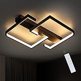 CBJKTX Deckenlampe LED 35W Schwarze Wohnzimmerlampe dimmbar mit Fernbedienung Modern Design Schlafzimmerlampe Esstischlampe Bürolampe Flurlamp