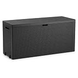 Koll Living Aufbewahrungsbox/Kissenbox, 270 Liter - trockener & gut belüfteter Stauraum für Sitzauflagen, Gartengeräte & Kinderspielzeug - mit Griffen und Rollen für einen einfachen Transp