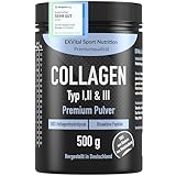 Collagen Pulver 500 Gramm - Bioaktives Kollagen Hydrolysat Peptide, Eiweiss Pulver- Geschmacksneutral, Kollagen Typ 1, 2 & 3 Lift Drink,