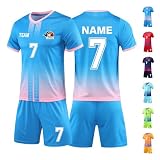 LAIFU personalisiertes Fußballtrikot Uniform für Kinder Frauen Männer Jungen personalisiertes Fußballtrikot mit Ihrem Namen Mannschaft Nummer Log