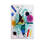 HDMMXEN Kunstdruck auf Leinwand, Motiv: Der singende Fisch von Joan Miro, Heimdekoration, Wandkunst, zum Aufhängen, Bild, Druck, Schlafzimmer, dekorative Gemälde, Raum, ästhetisch, 50 x 75