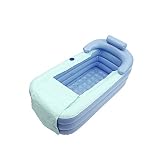 Inflatable Badewanne,Lightakai PVC Inflatable Bathtub Aufblasbare Tragbare Badewanne Faltbare Inflatable Bathtub mit Kissen & Abflussrohr (ohne Pumpe) für Home Pool-Badezimmer, B