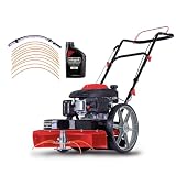 Scheppach Benzin Wiesenmäher WMP161-56 | 800 m2/h | 56 cm Schnittbreite | 4,1PS / 3kW | Höhenverstellung 40–95mm | Seilzugstarter | Rasentrimmer Rasenmäher inkl. 10x Ersatzfäden Hochg