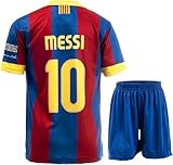 NIHMEX Legende #10 Retro Seltenes Fußball Kinder Trikot Shorts Set Jugendgrößen (Rot/Blau,128)