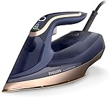 Philips Azur 8000 Serie Dampfbügeleisen - 85 g/min Dauerdampf, 260 g Turbo-Dampfstoß, 3000W, OptimalTEMP Technologie, SteamGlide Elite-Bügelsohle, Dunkelblau (DST8050/20)